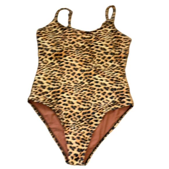 New Without Tags Animal Print One Piece Swimsuit Women’s XL Leopard Vacation - Picture 1 of 11